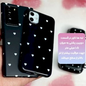 قاب گوشی Samsung Galaxy A22 4G مدل آی ام دی لاولی طرح قلب مشکی به همراه پاپ سوکت