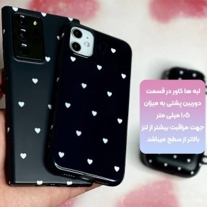 قاب گوشی Samsung Galaxy A31 مدل آی ام دی لاولی طرح قلب مشکی به همراه پاپ سوکت