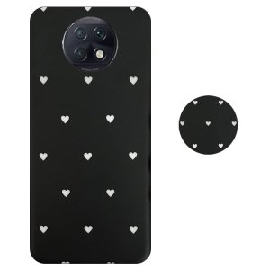 قاب گوشی Xiaomi Redmi Note 9T 5G مدل آی ام دی لاولی طرح قلب مشکی به همراه پاپ سوکت