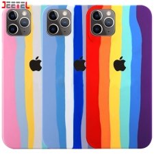 کاور سیلیکونی گوشی ایفون IPHONE 11 Pro Max مدل رنگین کمانی (ویتنامی اصل)