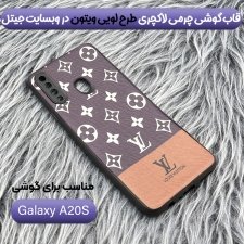 قاب چرم Luxury دیزاین مناسب برای گوشی Samsung Galaxy A20S مدل طرحدار لاکچری زنانه و مردانه (مجهز به محافظ لنز یکدست با بدنه)