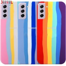 قاب سیلیکونی گوشی سامسونگ Samsung Galaxy S21 FE 5G مدل رنگین کمانی (ویتنامی اصل)