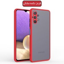 کاور و قاب گوشی مناسب برای Samsung Galaxy A32 5G هیبریدی دکمه رنگی مدل پشت مات محافظ لنزدار