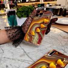 قاب گوشی دخترانه سامسونگ Samsung A13 مدل ماربل پام پام زنجیردار