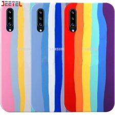 قاب سیلیکونی گوشی سامسونگ Samsung Galaxy A50/A30S مدل رنگین کمانی (متریال ویتنامی)