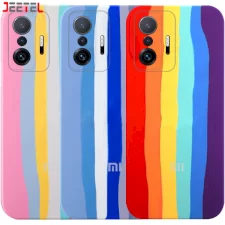 قاب سیلیکونی گوشی شیائومی Xiaomi 11T / 11T Pro مدل رنگین کمانی (ویتنامی اصل)