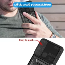 قاب اورجینال بتمنی مدل آهنربایی هولدردار برای گوشی Xiaomi Redmi 9C طرح اسلاید آرمور