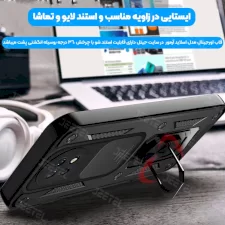 قاب ضدضربه بتمنی مدل آهنربایی هولدردار برای گوشی Xiaomi Redmi Note 9T 5G طرح اسلاید آرمور