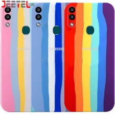 قاب سیلیکونی گوشی سامسونگ Samsung Galaxy A20 /A30 مدل رنگین کمانی (ویتنامی اصل)