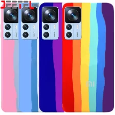 قاب سیلیکونی رنگین کمانی گوشی Xiaomi 12T / 12T Pro مدل زیر بسته محافظ لنزدار (ویتنامی اورجینال)