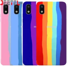 قاب سیلیکونی رنگین کمانی گوشی Samsung Galaxy A10 مدل زیر بسته محافظ لنزدار (ویتنامی اورجینال)