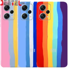 قاب سیلیکونی رنگین کمانی گوشی Xiaomi Redmi Note 12 Pro 5G مدل زیر بسته محافظ لنزدار (ویتنامی اورجینال)