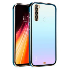 قاب اورجینال الکتروپلیتینگ Xiaomi Redmi Note 8 مدل دور طلایی پشت شفاف