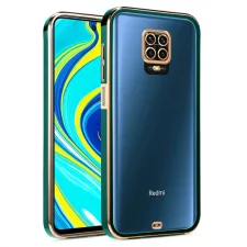 قاب اورجینال الکتروپلیتینگ (Xiaomi Redmi (Note 9 Pro / Note 9S مدل دور طلایی پشت شفاف