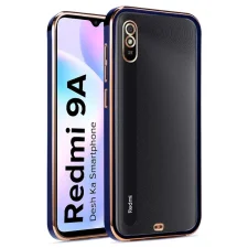 قاب اورجینال الکتروپلیتینگ Xiaomi Redmi 9A مدل دور طلایی پشت شفاف