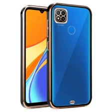 قاب اورجینال الکتروپلیتینگ Xiaomi Redmi 9C مدل دور طلایی پشت شفاف