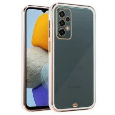 قاب اورجینال الکتروپلیتینگ Samsung Galaxy A32 (4G) مدل دور طلایی پشت شفاف