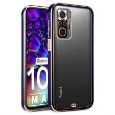 قاب اورجینال الکتروپلیتینگ Xiaomi Redmi Note 10 Pro / MAX مدل دور طلایی پشت شفاف
