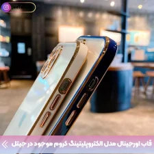 قاب اورجینال الکتروپلیتینگ Honor 70 مدل دور طلایی پشت شفاف