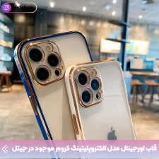 قاب اورجینال الکتروپلیتینگ Xiaomi 12 / 12X مدل دور طلایی پشت شفاف