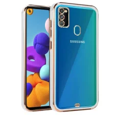 قاب اورجینال الکتروپلیتینگ Samsung Galaxy A11 مدل دور طلایی پشت شفاف