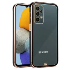 قاب اورجینال الکتروپلیتینگ Samsung Galaxy A33 مدل دور طلایی پشت شفاف