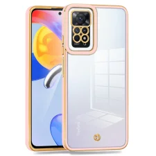 قاب اورجینال الکتروپلیتینگ (Xiaomi Redmi Note (11 4G / 11S مدل دور طلایی پشت شفاف