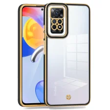 قاب اورجینال الکتروپلیتینگ (Xiaomi Redmi Note (11 Pro 4G / 11 Pro 5G مدل دور طلایی پشت شفاف