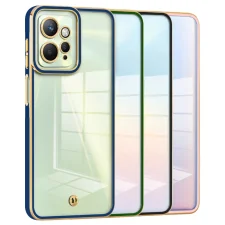 قاب اورجینال الکتروپلیتینگ Xiaomi Redmi Note 12 4G مدل دور طلایی پشت شفاف