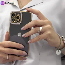قاب اورجینال الکتروپلیتینگ Samsung Galaxy A20S مدل دور طلایی پشت شفاف