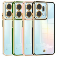 قاب اورجینال الکتروپلیتینگ Honor X7A مدل دور طلایی پشت شفاف