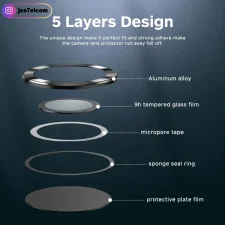 رینگ محافظ لنز Samsung Galaxy S23 Ultra مدل شیشه ای فلزی