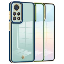 قاب اورجینال الکتروپلیتینگ Xiaomi Redmi Note 12 Pro 4G مدل دور طلایی پشت شفاف