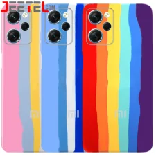 قاب سیلیکونی رنگین کمانی گوشی Xiaomi Poco X5 Pro مدل زیر بسته محافظ لنزدار (ویتنامی اورجینال)