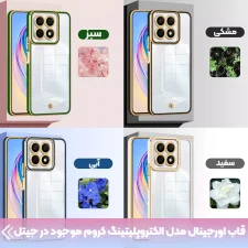 قاب اورجینال الکتروپلیتینگ Honor X8A مدل دور طلایی پشت شفاف