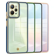 قاب اورجینال الکتروپلیتینگ Xiaomi Redmi 12 مدل دور طلایی پشت شفاف
