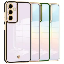 قاب اورجینال الکتروپلیتینگ Samsung Galaxy A54 (5G) مدل دور طلایی پشت شفاف