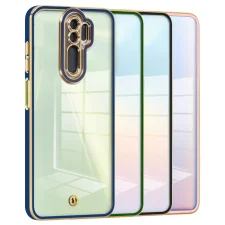 قاب اورجینال الکتروپلیتینگ Xiaomi Redmi 9 مدل دور طلایی پشت شفاف
