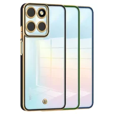 قاب اورجینال الکتروپلیتینگ Honor X8 5G / Honor X6 4G مدل دور طلایی پشت شفاف
