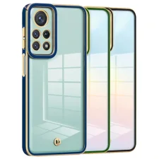 قاب اورجینال الکتروپلیتینگ Xiaomi 10T / 10T Pro مدل دور طلایی پشت شفاف