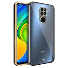 قاب اورجینال الکتروپلیتینگ Xiaomi Redmi Note 9 مدل دور طلایی پشت شفاف