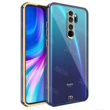 قاب اورجینال الکتروپلیتینگ Xiaomi Redmi Note 8 Pro مدل دور طلایی پشت شفاف