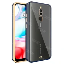 قاب اورجینال الکتروپلیتینگ Xiaomi Redmi 8A مدل دور طلایی پشت شفاف