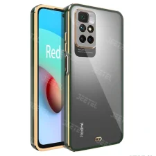 قاب اورجینال الکتروپلیتینگ Xiaomi Redmi 10 / 10 Prime مدل دور طلایی پشت شفاف