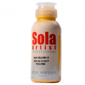 رنگ اکریلیک زرد سولا کد BRILLIANT YELLOW 14