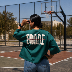 تی شرت باکسی زنانه پنبه‌ای چاپی مدل erode109