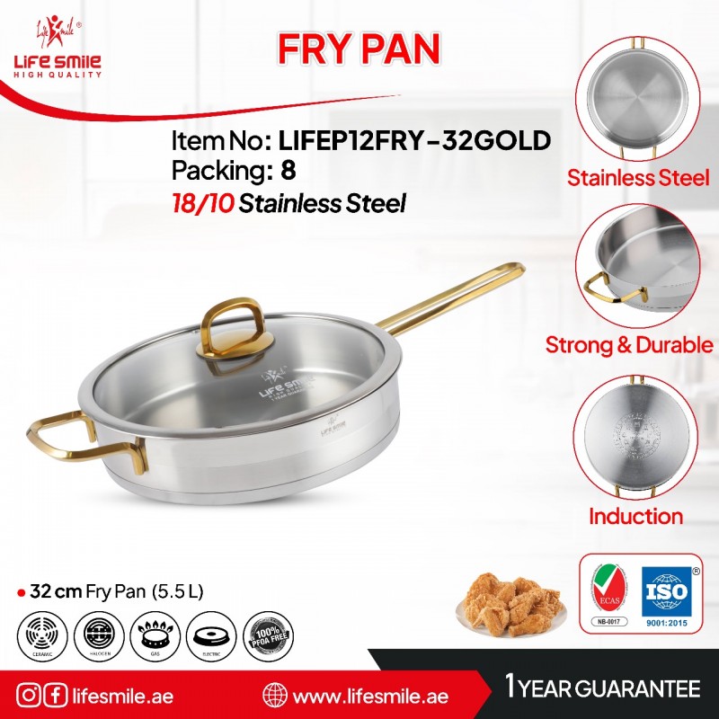 ماهیتابه استیل لایف اسمایل سایز 28 مدل P12-28