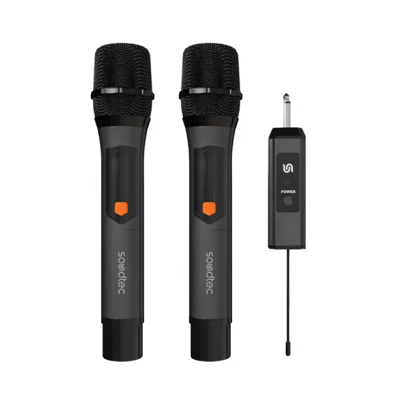 میکروفون بی‌سیم قابل شارژ آلومینیومی مدل Porodo Soundtec Duo Mic