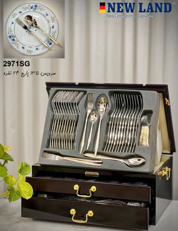 سرویس قاشق و چنگال 135 پارچ  نیولند مدل2971SG