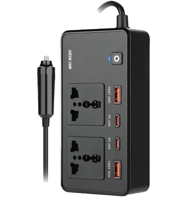 اینورتر و مبدل برق فندکی ماشین 200 وات گرین لاین  مدلGreen Lion GC-200 Car Inverter